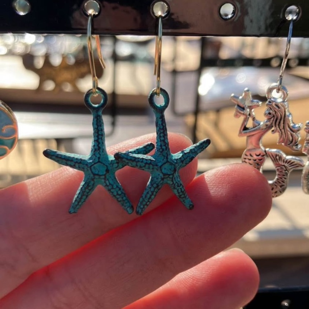 Turquoise Starfish Earrings